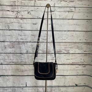 MK Naomi Gold Hardware Purse Navy Blue Leather